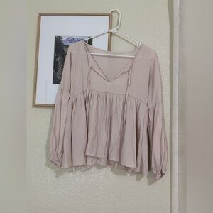 Women's Blush Pink Peasant Top
